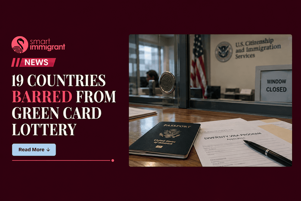 US Green Card Lottery 2026: 19 Countries Now Ineligible US Green Card Lottery 2026 country eligibility update