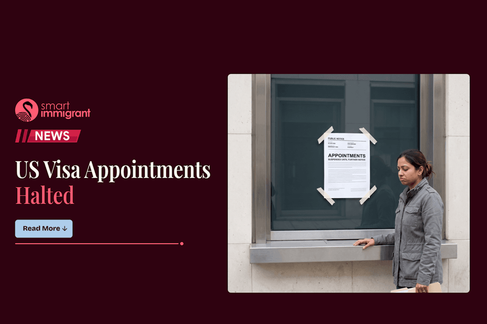 US Visa Appointments Paused Worldwide for Consular Training US Visa Appointments notice display at diplomatic post